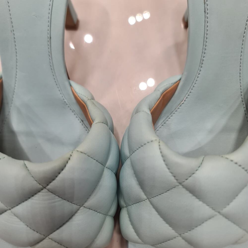 Bottega Veneta Light Blue Quilted Leather Lido Slide Sandals Sz.40 - Picture 8 of 10
